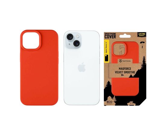 Tactical MagForce Velvet Smoothie Cover Aizsargapvalks priekš Apple iPhone 15 / sarkans Neoriģinālie Maciņi