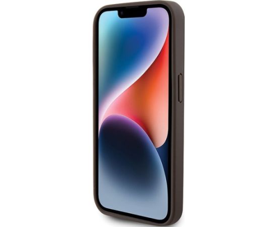 Guess PU Leather 4G Triangle Strass Case Aizsargapvalks Priekš iPhone 15 Pro Neoriģinālie Maciņi