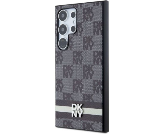 DKNY PU Leather Checkered Pattern and Stripe Case for Samsung Galaxy S24 Ultra Защитный чехол для Samsung Galaxy S24 Ultra / чёрный Чехлы - альтернативные