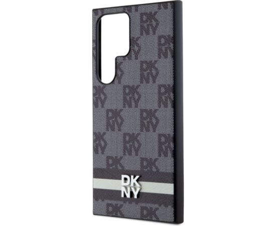 DKNY PU Leather Checkered Pattern and Stripe Case for Samsung Galaxy S24 Ultra Защитный чехол для Samsung Galaxy S24 Ultra / чёрный Чехлы - альтернативные