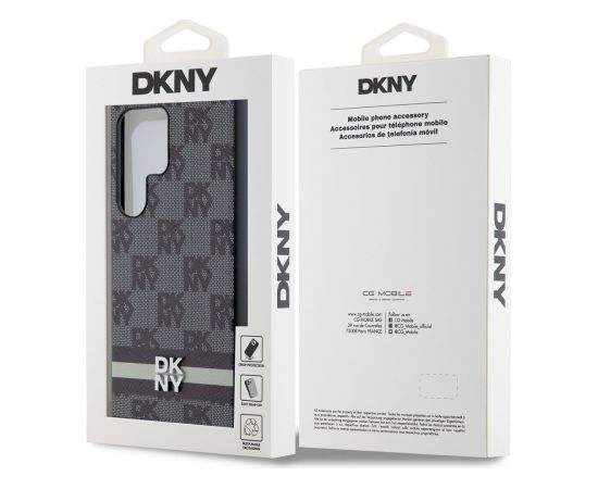 DKNY PU Leather Checkered Pattern and Stripe Case for Samsung Galaxy S24 Ultra Защитный чехол для Samsung Galaxy S24 Ultra / чёрный Чехлы - альтернативные