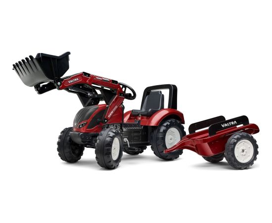 Falk FALK Traktor Valtra Bordowy na Pedały z Przyczepką i Łyżką od 3 Lat Новости - Детские товары