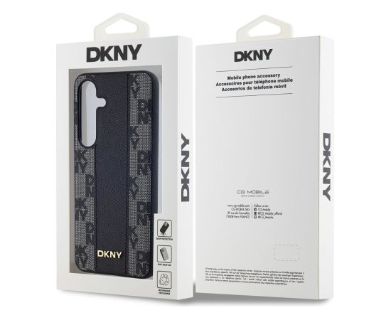 DKNY PU Leather Checkered Pattern MagSafe Case Защитный чехол для Samsung Galaxy S24 / чёрный Чехлы - альтернативные