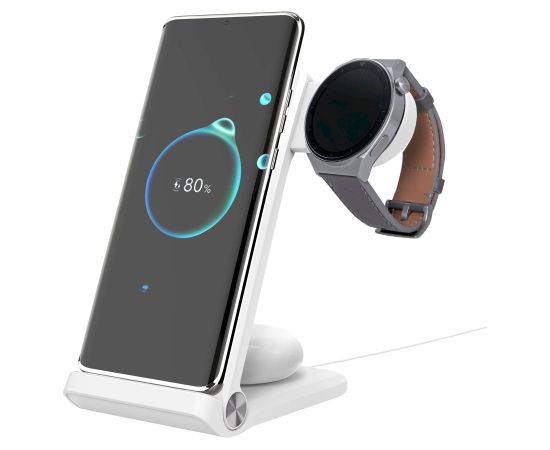 Nillkin PowerTrio 3in1 Wireless Charger Bezvadu lādētājs priekš Samsung Watch / balts Bezvadu telefonu lādētāji