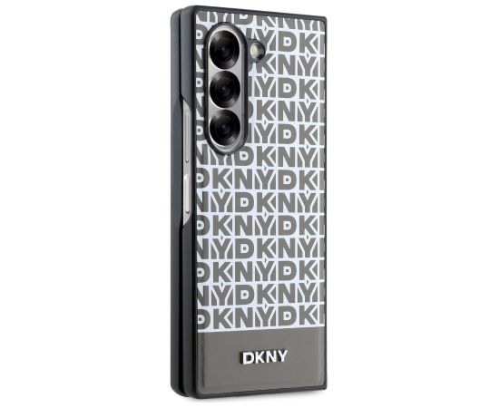 DKNY PU Leather Repeat Pattern Bottom Stripe MagSafe Case Aizsargapvalks priekš Samsung Galaxy Z Fold 6 / bruns Neoriģinālie Maciņi