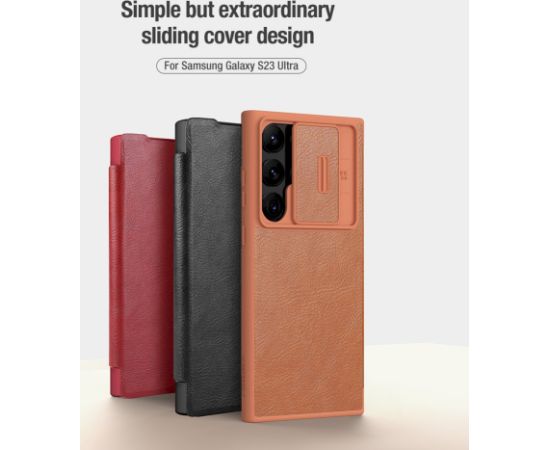 Nillkin Qin Book PRO Case Aizsargapvalks priekš Samsung Galaxy S23 Ultra / melns Neoriģinālie Maciņi