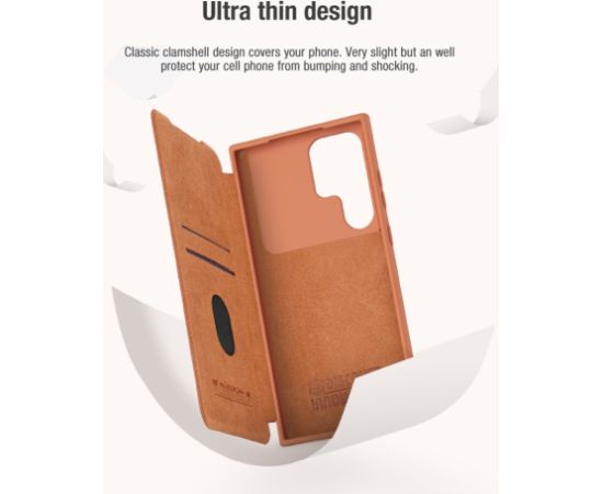 Nillkin Qin Book PRO Case Aizsargapvalks priekš Samsung Galaxy S23 Ultra / melns Neoriģinālie Maciņi