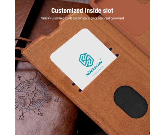 Nillkin Qin Book PRO Case Aizsargapvalks priekš Samsung Galaxy S23 Ultra / melns Neoriģinālie Maciņi