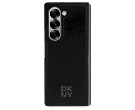 DKNY PU Leather Stack Logo MagSafe Case Aizsargapvalks priekš Samsung Galaxy Z Fold 6 / melns Neoriģinālie Maciņi