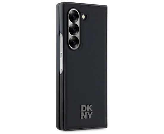 DKNY PU Leather Stack Logo MagSafe Case Aizsargapvalks priekš Samsung Galaxy Z Fold 6 / melns Neoriģinālie Maciņi