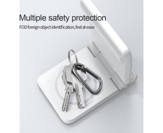 Nillkin PowerTrio 3in1 Wireless Charger MagSafe Bezvadu lādētājs 3in1 priekš Samsung Watch / balts Bezvadu telefonu lādētāji