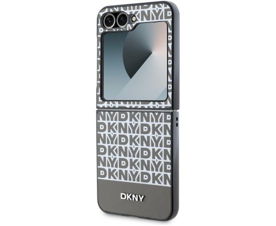 DKNY PU Leather Repeat Pattern Bottom Stripe Case Защитный чехол для Samsung Galaxy Z Flip 6/7 FE / коричневый Чехлы - альтернативные