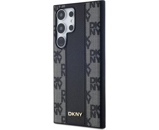 DKNY PU Leather Checkered Pattern MagSafe Case Защитный чехол для Samsung Galaxy S24 Ultra / чёрный Чехлы - альтернативные
