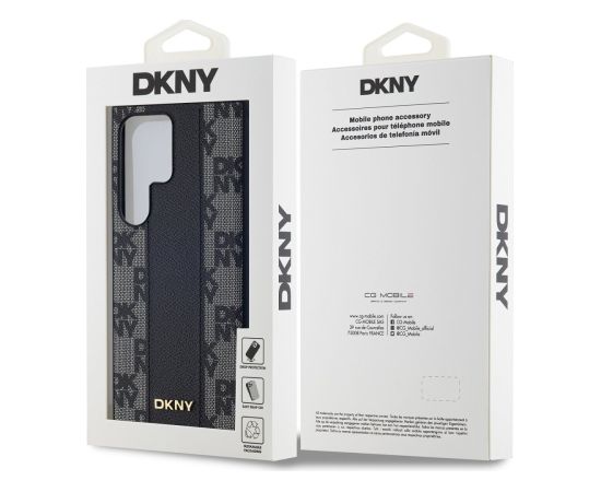 DKNY PU Leather Checkered Pattern MagSafe Case Защитный чехол для Samsung Galaxy S24 Ultra / чёрный Чехлы - альтернативные
