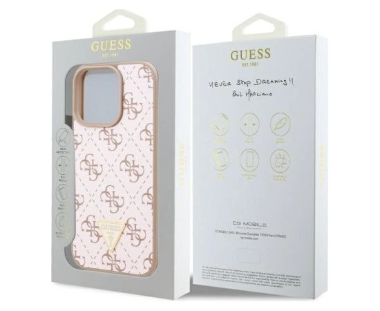 Guess New 4G Triangle Aizsargapvalks Priekš Apple iPhone 16 Pro Neoriģinālie Maciņi