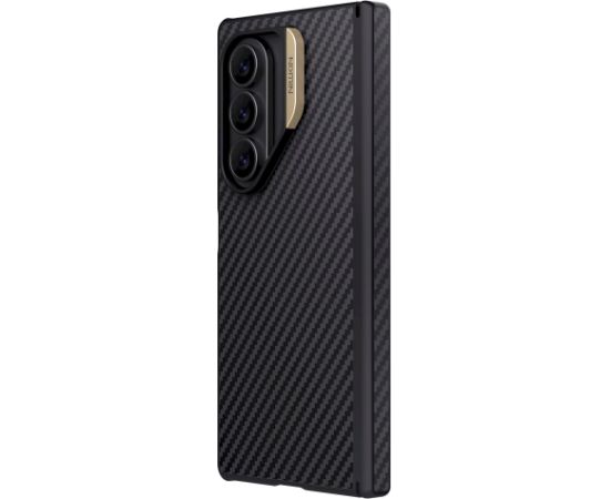 Nillkin Synthetic Fiber PRO Magnetic Back Cover Aizsargapvalks priekš Samsung Galaxy Z Fold 7 / zeltains Neoriģinālie Maciņi