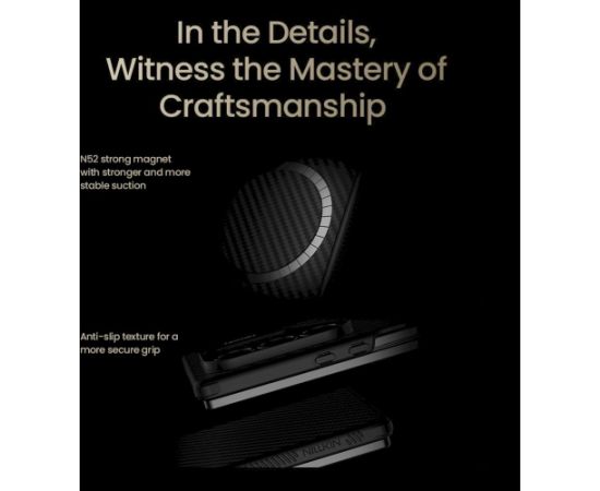 Nillkin Synthetic Fiber PRO Magnetic Back Cover Aizsargapvalks priekš Samsung Galaxy Z Fold 7 / zeltains Neoriģinālie Maciņi