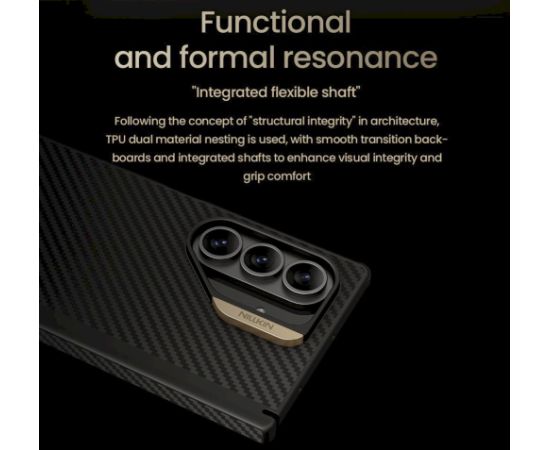 Nillkin Synthetic Fiber PRO Magnetic Back Cover Aizsargapvalks priekš Samsung Galaxy Z Fold 7 / zeltains Neoriģinālie Maciņi