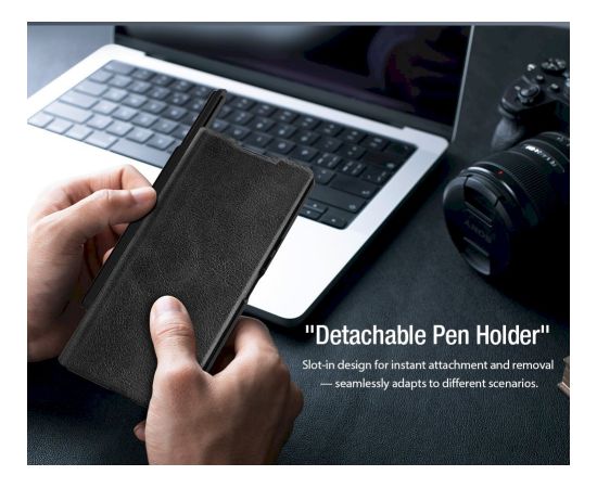 Nillkin Qin Book PRO Pen Slot Case Aizsargapvalks priekš Samsung Galaxy Z Fold 7 ar nodalījumu pildspalvai / melns Neoriģinālie Maciņi