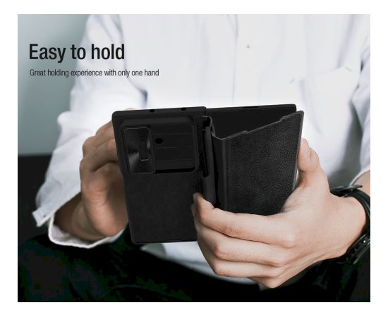 Nillkin Qin Book PRO Pen Slot Case Aizsargapvalks priekš Samsung Galaxy Z Fold 7 ar nodalījumu pildspalvai / melns Neoriģinālie Maciņi