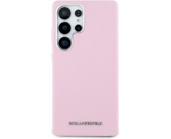 Karl Lagerfeld PU Saffiano Metal Logo and Frame Case Aizsargapvalks priekš Samsung Galaxy S25 Ultra / roza Neoriģinālie Maciņi