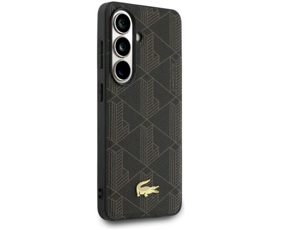 Lacoste PVC Blend Monogram Gold Logo Magnetic Case Aizsargapvalks priekš Samsung Galaxy S26+ / bruns Neoriģinālie Maciņi