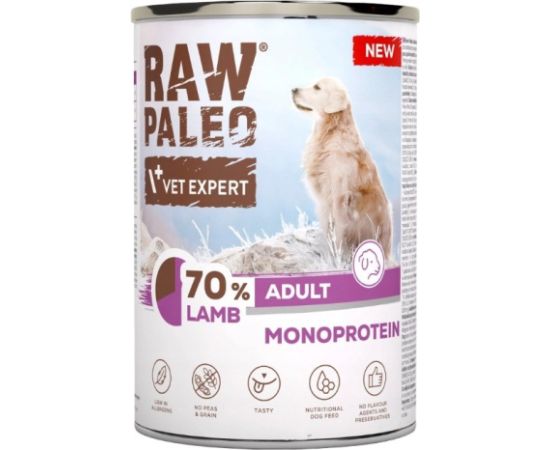 VETEXPERT Raw Paleo Lamb - wet dog food - 400g Suņu barība