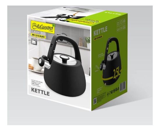 Czajnik 2,5L MR-1318-BLACK MAESTRO Чайники (со свистком)