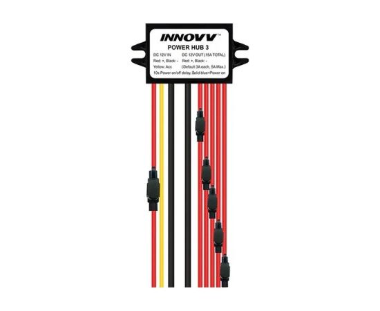 Innovagoods INNOVV Power Hub 3: a waterproof 12 V power splitter for 5 devices, featuring battery protection and fuses Aдаптеры