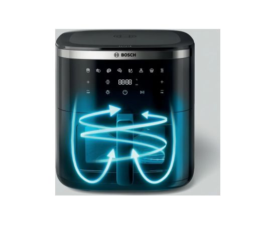 Bosch Serie 6 MAFS2671B fryer Single 7.2 L Stand-alone 1800 W Hot air fryer Black Karstā Gaisa Katli (AirFryer)