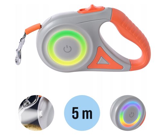 ExtraLink Pupilplanet | Smycz automatyczna | 5m LED z bocznym światłem Citas preces