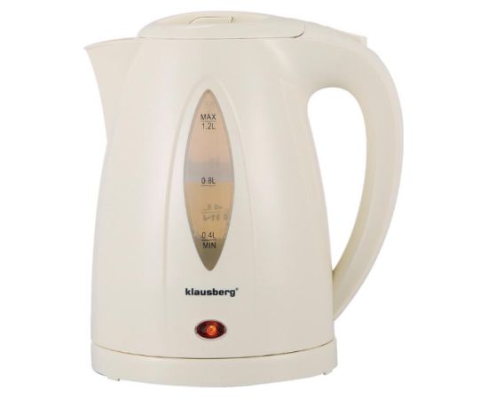 Elektriskā tējkanna, 1.2 L, krēmkrāsas, 900–1100 W, KB 9002, Klausberg Tējkannas (elektriskās)