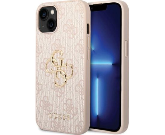 Guess PU Leather 4G Metal Logo Case Aizsargapvalks Priekš Apple iPhone 15 Neoriģinālie Maciņi