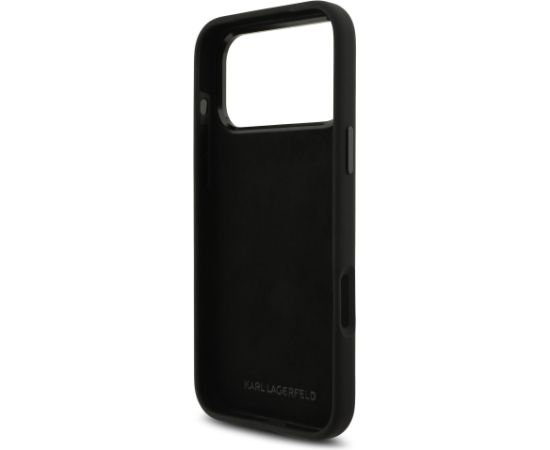 Karl Lagerfeld Liquid Silicone Metal Ikonik Case Aizsargapvalks priekš Apple iPhone 17 Pro Max Neoriģinālie Maciņi
