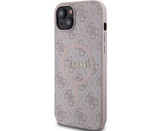 Guess 4G Collection Leather Metal Logo MagSafe Aizsargapvalks priekš Apple iPhone 13 / 14 / 15 Neoriģinālie Maciņi