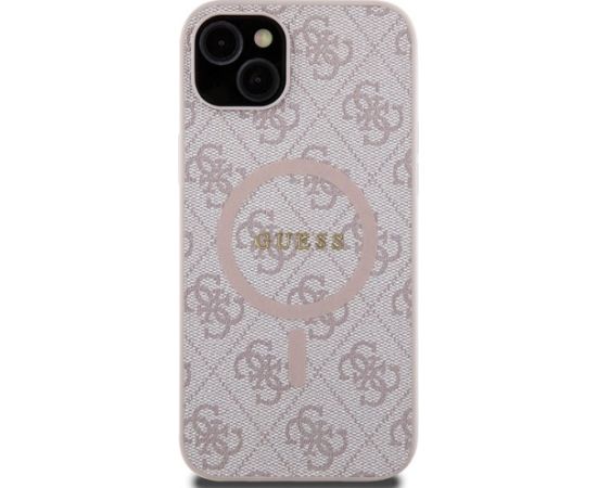 Guess 4G Collection Leather Metal Logo MagSafe Aizsargapvalks priekš Apple iPhone 13 / 14 / 15 Neoriģinālie Maciņi