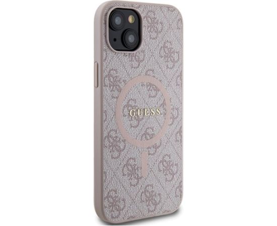 Guess 4G Collection Leather Metal Logo MagSafe Aizsargapvalks priekš Apple iPhone 13 / 14 / 15 Neoriģinālie Maciņi