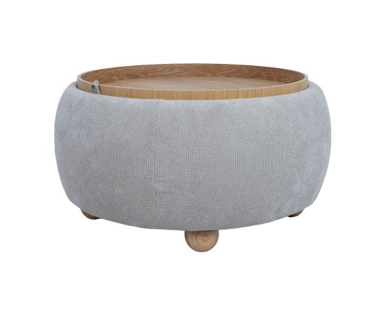 Ottoman/ table HIRO D67xH38cm, beige, with storage Новинки Для дома и сада 