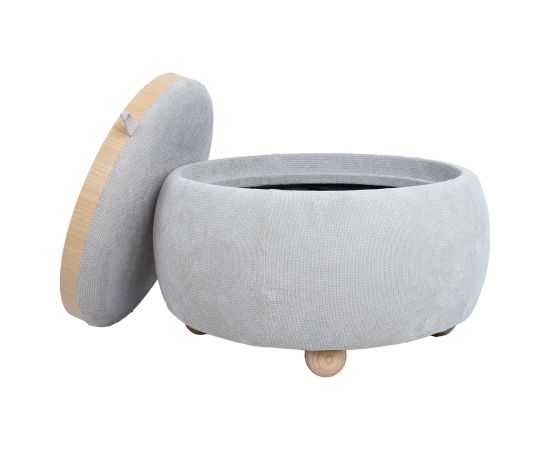Ottoman/ table HIRO D67xH38cm, beige, with storage Новинки Для дома и сада 
