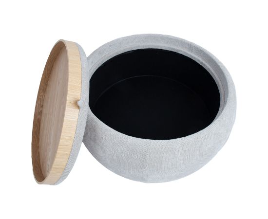 Ottoman/ table HIRO D67xH38cm, beige, with storage Новинки Для дома и сада 