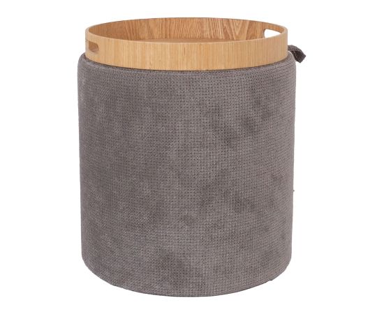 Tumba / galds HIRO D34,5xH37cm, pelēks, ar uzglabāšanās vietu un paplāti Jaunumi -Dārzam