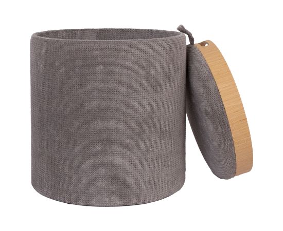 Tumba / galds HIRO D34,5xH37cm, pelēks, ar uzglabāšanās vietu un paplāti Jaunumi -Dārzam