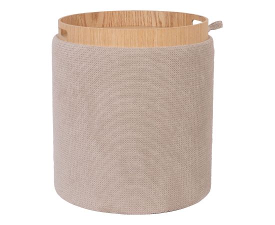 Tumba / galds HIRO D34,5xH37cm, bēšs, ar uzglabāšanās vietu un paplāti Jaunumi -Dārzam