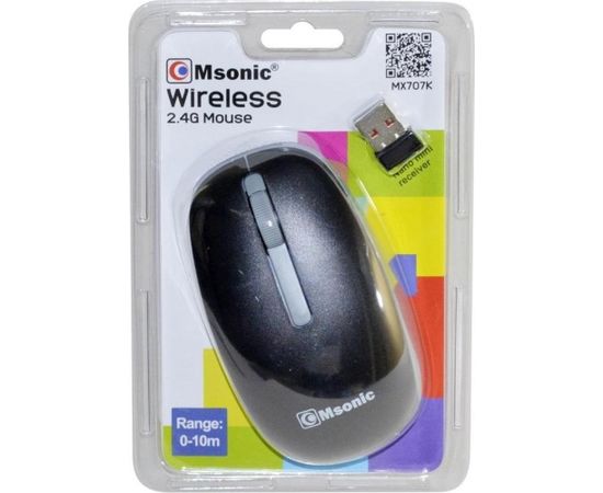 Vakoss MSONIC Wireless optical mouse MX707K 3D, 1000DPI, 2.4GHz, black-grey