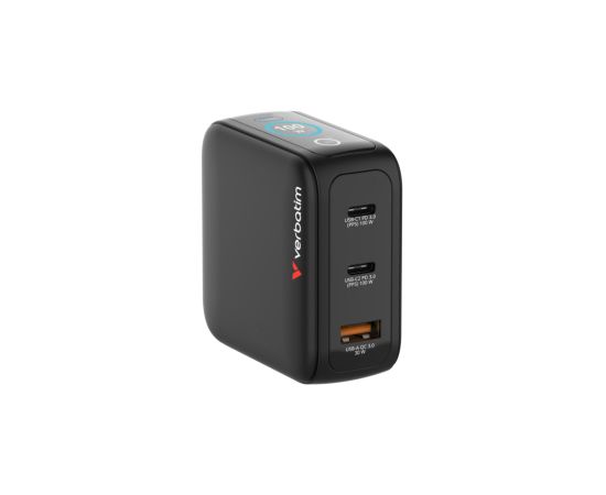 Lādētājs Verbatim Mini GaN Charger 100W 3-Port with Display Telefonu lādētāji 220v
