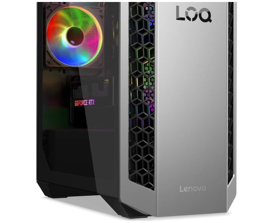 Lenovo LOQ Tower 26ADR10 Ryzen 7 8745HX 32GB DDR5 5200 SSD1TB GeForce RTX 5070 12GB Win11 Luna Grey / Eclipse Black Personālie datori