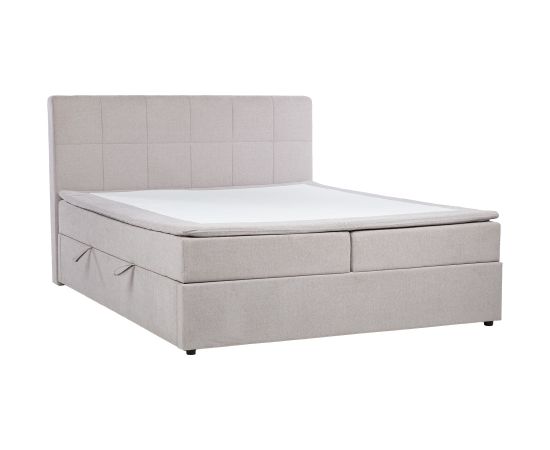 Continental bed KUKA MOON 180x200cm light grey, with storage Gultas