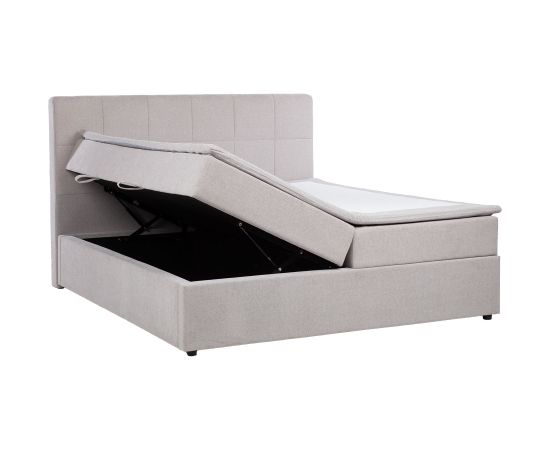 Continental bed KUKA MOON 180x200cm light grey, with storage Gultas