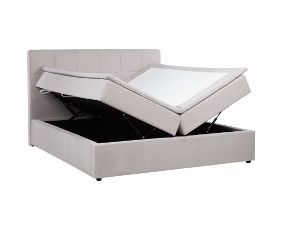 Continental bed KUKA MOON 180x200cm light grey, with storage Gultas