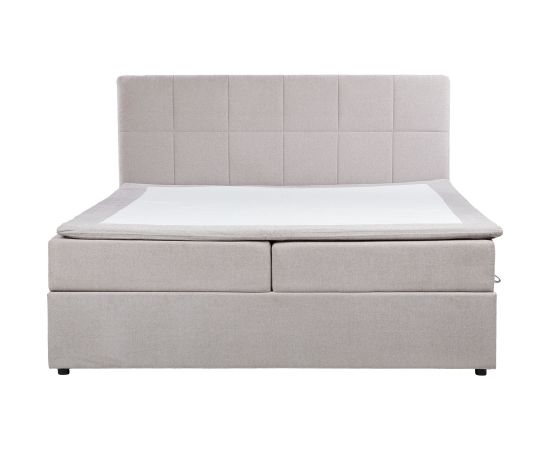 Continental bed KUKA MOON 180x200cm light grey, with storage Gultas